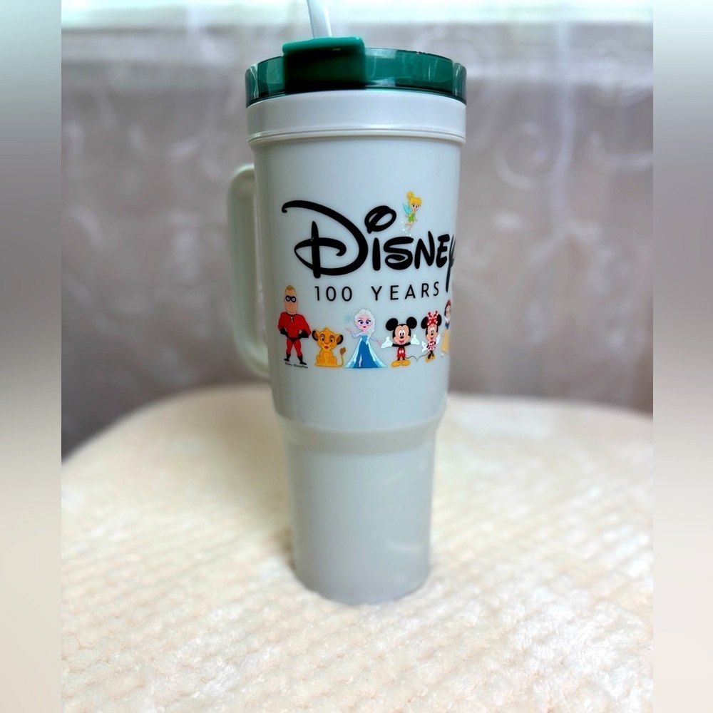 Disney 100 Year Celebration Plastic Cold Cup With Handle, NWT
